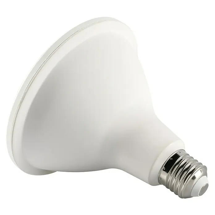 Vitavia Pflanzenlampe Grow 95 - E27, PAR38 - Nahaufnahme einer LED-Lampe mit E27-Sockel. Die Lampe ist weiß und hat eine runde Form für eine breite Lichtverteilung.