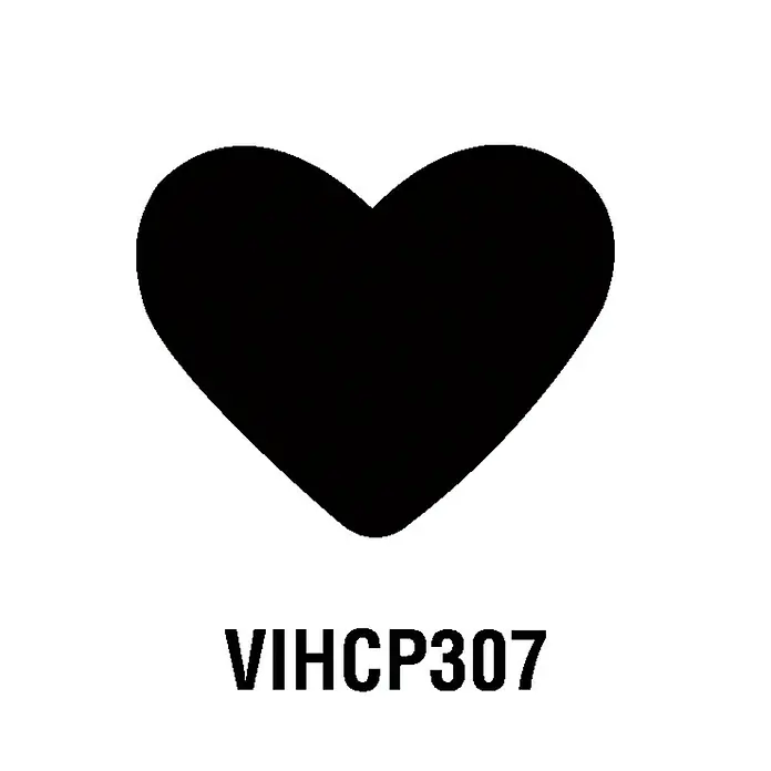 Artemio Perforadora gigante Heart 2 - Corazón, 5 x 4,7 cm - Símbolo de corazón negro con el texto "VIHCP307" debajo, ideal para tarjetas de San Valentín o mensajes de amor.