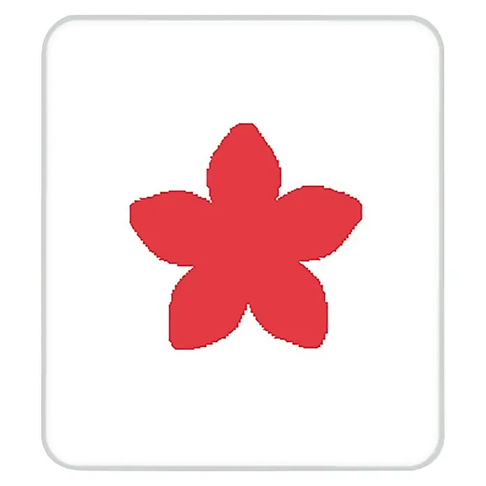 Artemio Perforadora Eva 1" pétalo - 2,5 x 2 cm - Forma de flor roja de cinco pétalos.