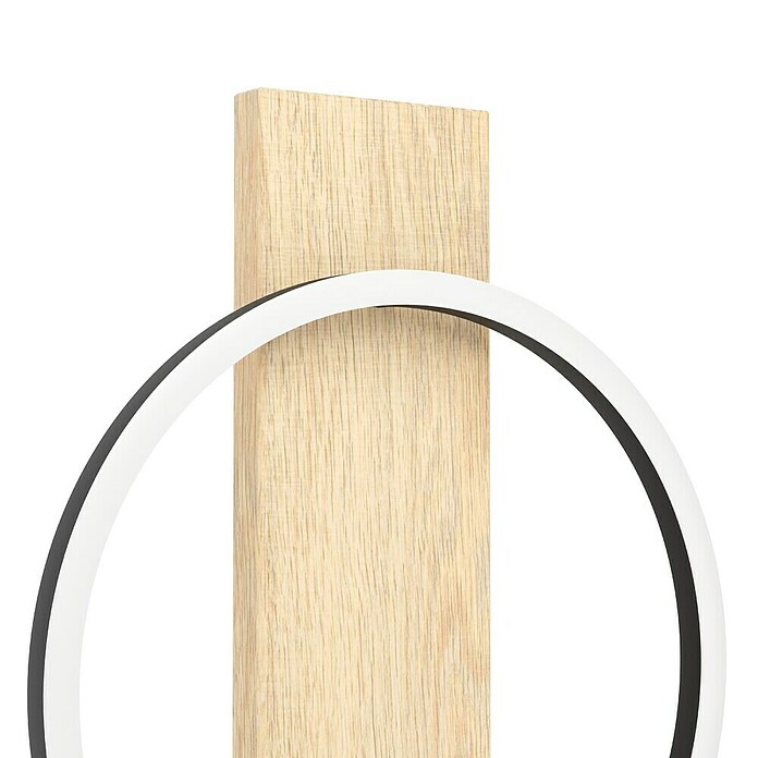 Eglo Boyal Wandleuchte (36 W, L x B x H: 30 x 7,5 x 56 cm, Schwarz/Eichefarben) | BAUHAUS