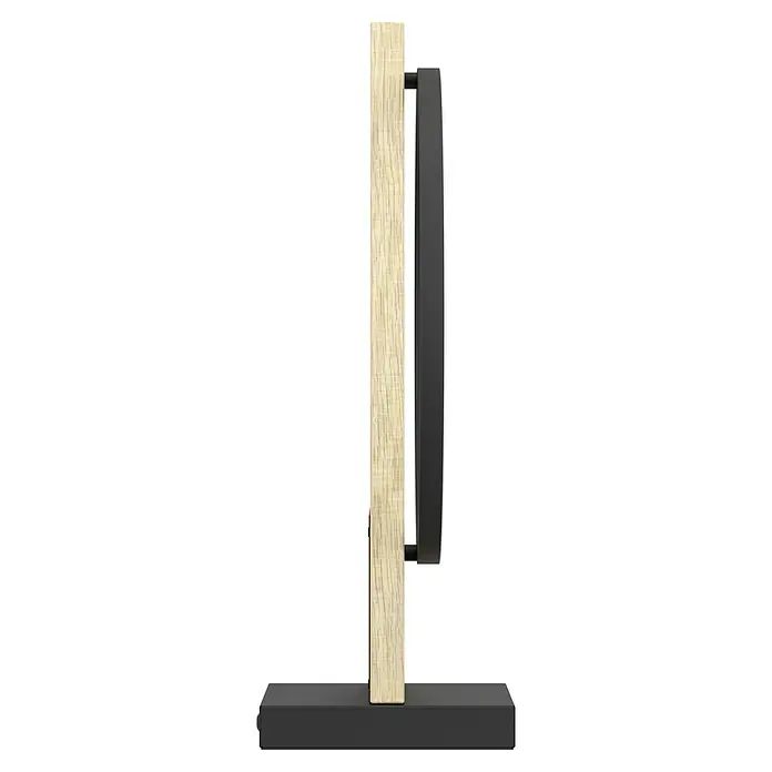 Eglo Boyal Tischleuchte - 12 W, L x B x H: 30 x 15 x 42,5 cm, Schwarz/Braun - Ansicht eines Smart Home Geräts mit Holzrahmen und modernem Design, ideal zur Integration in Ihr intelligentes Zuhause.
