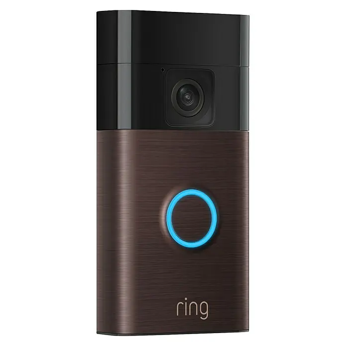 Ring Türklingel mit Kamera Battery Video Doorbell - Bronze, 2.560 x 1.440 Pixel, 2,3 x 6,19 x 12,65 cm - Nahaufnahme einer Ring-Türklingel mit integrierter Kamera, die Sicherheit und Komfort für Ihr Zuhause bietet.