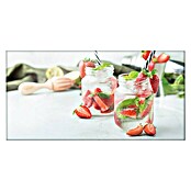 CUCINE Küchenrückwand (Strawberry Lemonade, 80 x 40 cm, Stärke: 6 mm, Einscheibensicherheitsglas (ESG))