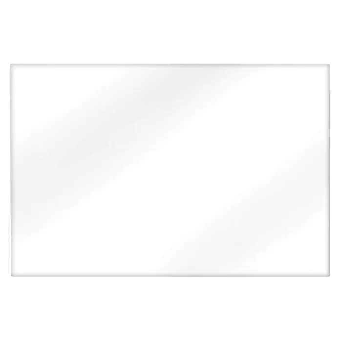 CUCINE Küchenrückwand - Clear, 60 x 40 cm, Stärke: 6 mm, Einscheibensicherheitsglas (ESG) - Eine rechteckige, weiße Acrylglasplatte. Das Produkt hat ein sauberes, minimalistisches Design und ist vielseitig einsetzbar.