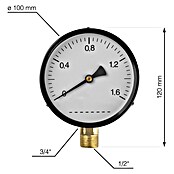 Walteco Rusticline Manometer  (Jeklo, Črna) | 1247 - Konsolen | AAFD - Regalsysteme | AAF - Regalsysteme | AA - Eisenwaren | A - Eisenwaren | BAUHAUS
