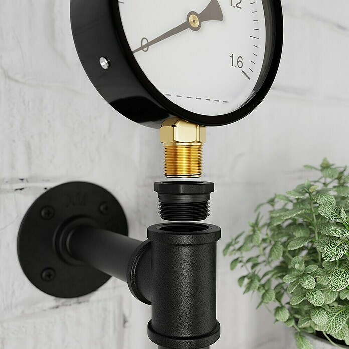 Walteco Rusticline Manometer  (Jeklo, Črna) | 1247 - Konsolen | AAFD - Regalsysteme | AAF - Regalsysteme | AA - Eisenwaren | A - Eisenwaren | BAUHAUS