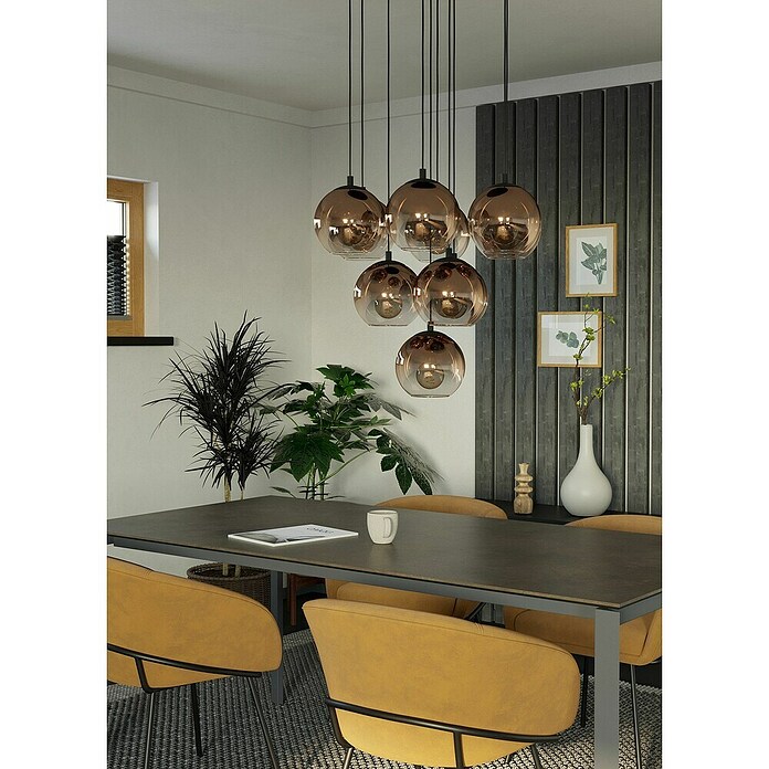 Eglo Hanglamp ARISCANI 1 (60 W, l x b x h: 64,5 x 64,5 x 110 cm, Koper, Zwart, E27) | BAUHAUS
