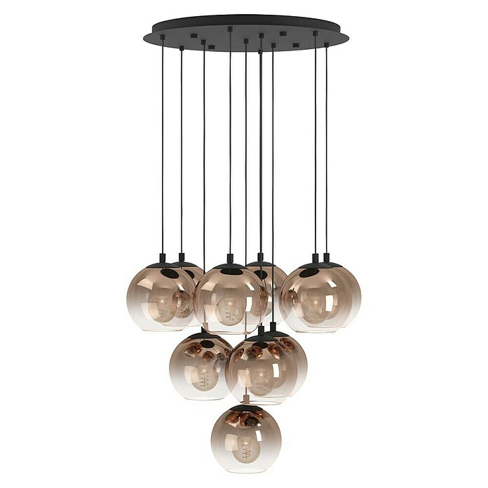 Eglo Hanglamp ARISCANI 1 (60 W, l x b x h: 64,5 x 64,5 x 110 cm, Koper, Zwart, E27) | BAUHAUS
