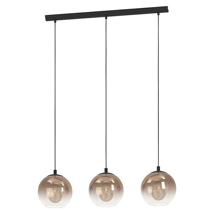 Eglo Hanglamp ARISCANI 1 (60 W, l x b x h: 76,5 x 16,5 x 110 cm, Koper, Zwart, E27) | BAUHAUS