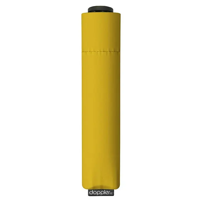 Doppler Taschenschirm Zero - Shiny Yellow, Durchmesser Bespannung: 91 cm, Länge: 21 cm - Gelbe Windschutzscheide von Doppler, die zuverlässigen Schutz vor Wind bietet. Ideal für Outdoor-Aktivitäten und zum Schutz vor Windböen.