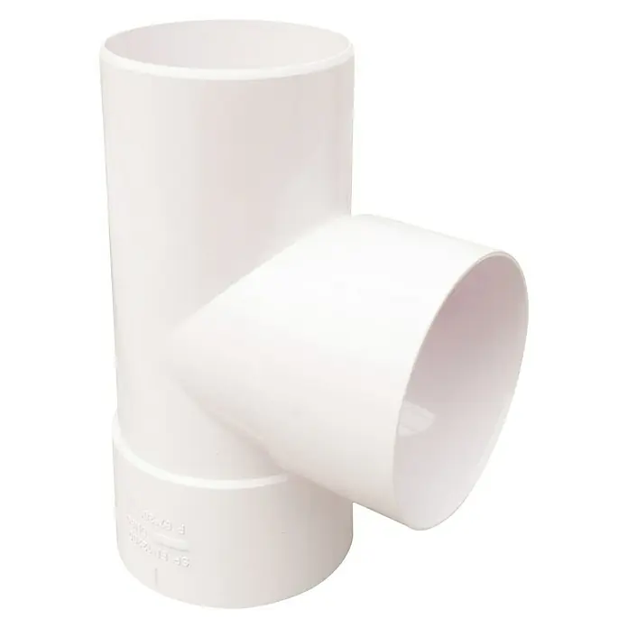 Dakota Conexión de salida del desagüe - 80 mm, 87 °, Blanco - Racor en T de PVC blanco para tuberías, ideal para sistemas de fontanería y drenaje. Construcción duradera para conexiones fiables.