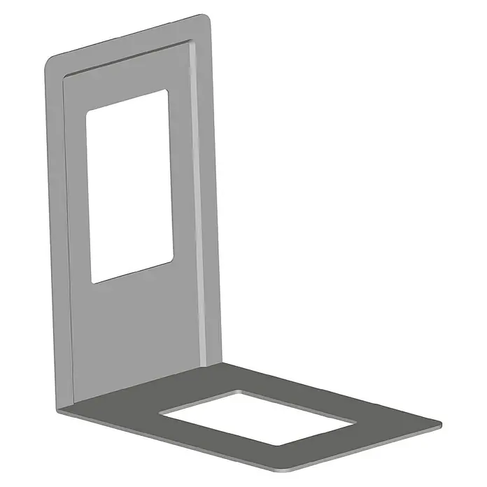 Element System Bücherstütze - 12 x 13 cm, Weiß/Aluminium, 1 Stk. - Graue Buchstütze mit geometrischen Ausschnitten, die Bücher stilvoll hält und für Ordnung sorgt.