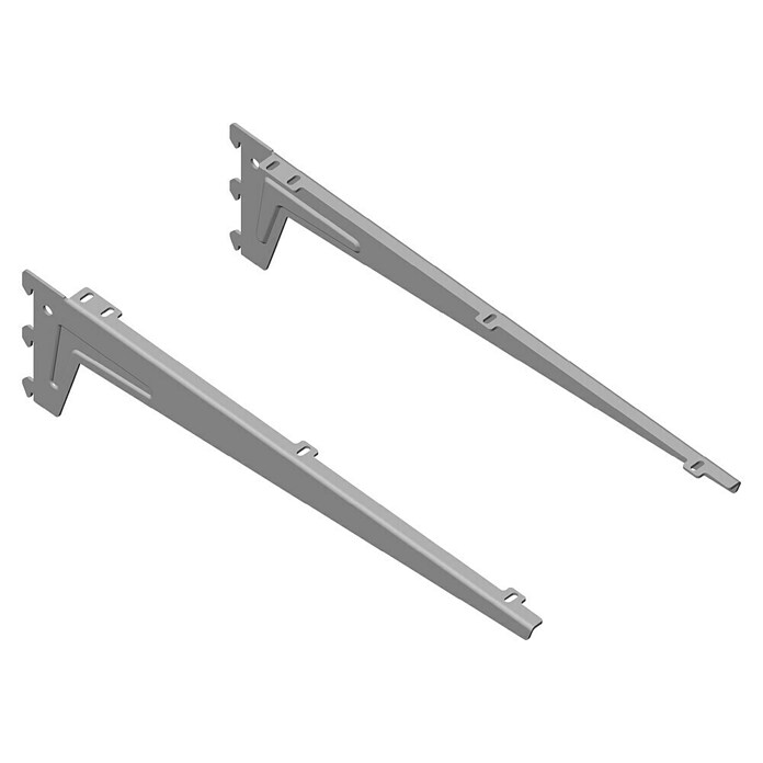 Element System Winkelträger (48 cm, Weiß/Aluminium, Belastbarkeit: 55 kg)