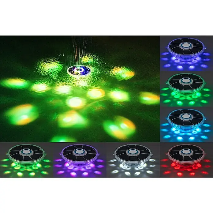 Bestway Sprinkler FloatBright™ - Transparent, Betriebsdauer: 3 h - Solarbetriebener Pool-Lichtring mit farbwechselnden LEDs zur Dekoration Ihres Pools, Teichs oder Gartens.
