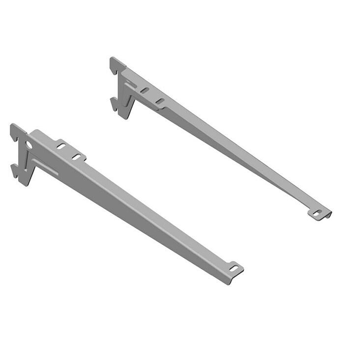 Element System Winkelträger (28 cm, Weiß/Aluminium, Belastbarkeit: 55 kg)