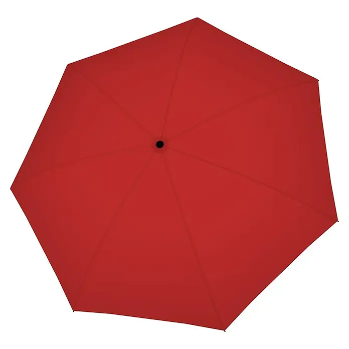 Doppler Taschenschirm Hit Magic - Uni Red, Durchmesser Bespannung: 96 cm, Länge: 28 cm - Roter Regenschirm von oben. Der perfekte Begleiter für regnerische Tage, stilvoll und funktional.