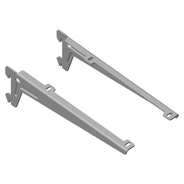 Element System Winkelträger (23 cm, Weiß/Aluminium, Belastbarkeit: 55 kg)