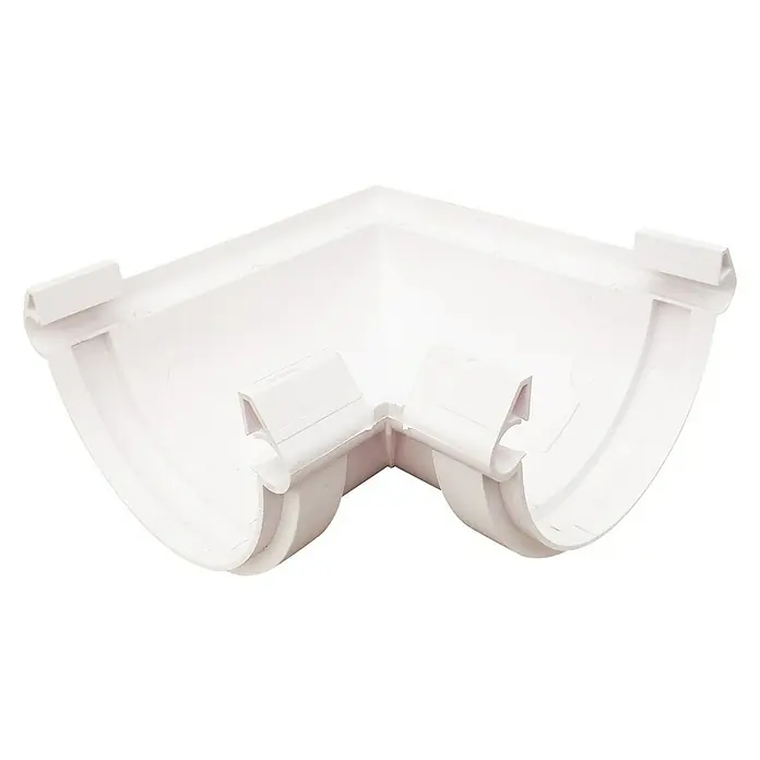 Dakota Codo de tubo G-125 - Diámetro: 80 mm, Blanco - Conector angular blanco de plástico para canalones, ideal para instalar y reparar sistemas de drenaje en la casa.