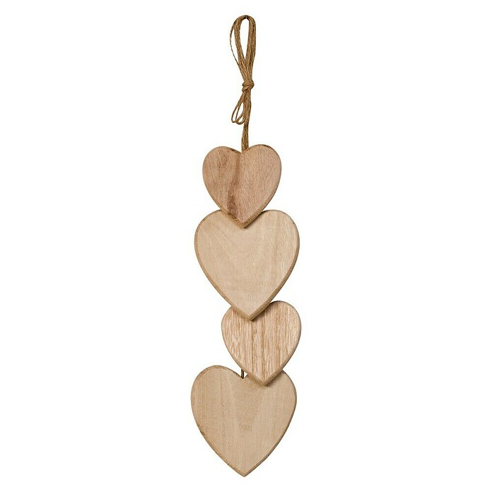 Artemio Pieza decorativa 4 corazones 2 pequeños + 2 grandes (Madera, 8 x 8,5 cm) | BAUHAUS