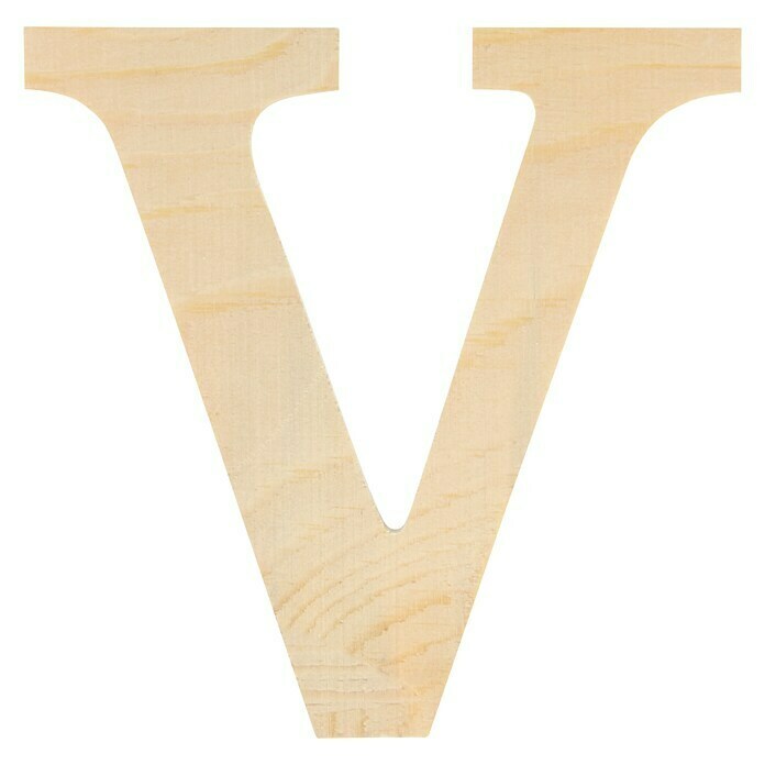 Artemio Letra de madera (Motivo: V, L x An x Al: 11,5 x 1 x 11,5 cm, Madera)