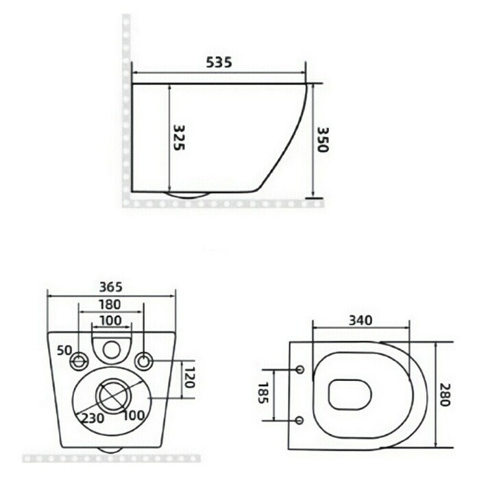 Best Design Hangend toiletset Dance Tornado-Flush (Zonder spoelrand, Softclose, Wit) | BAUHAUS