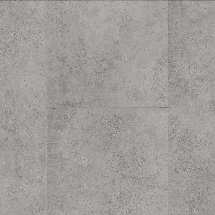 Parador Vinylboden Basic 5.3 - Beton Grau, Fliese, 914 x 457 x 5,3 mm - Nahaufnahme eines Bodenbelags mit Betonoptik, der moderne Ästhetik und industrielle Eleganz vereint, ideal für stilvolle Innenräume.