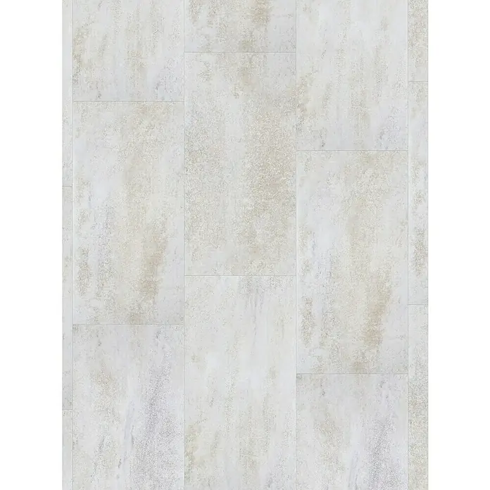 Parador Vinylboden Basic 5.3 - Dolomit weiß, Fliese, 914 x 457 x 5,3 mm - Hochauflösendes Bild einer beigen, strukturierten Fliesenbodenoberfläche mit rechteckigen Fliesen, ideal für moderne Innenräume und Renovierungsprojekte.