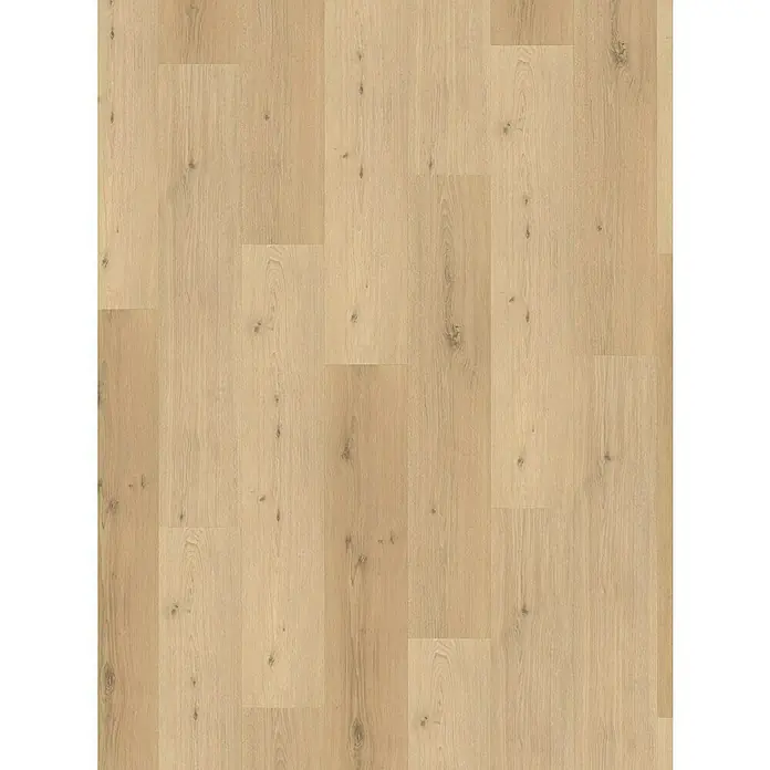 Parador Vinylboden Classic 2030 - Eiche Natural Mix hell Holzstruktur, Landhausdiele, 1.207 x 216 x 9,6 mm - Detailaufnahme von hellem Eichenparkett, das durch seine natürliche Maserung und warme Farbgebung eine behagliche Atmosphäre schafft.