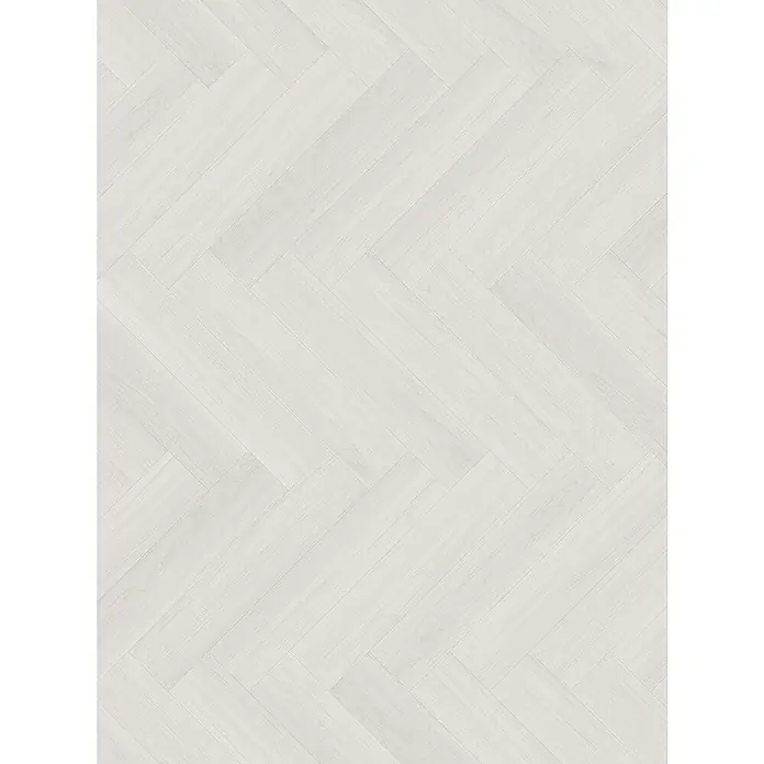Parador Vinylboden Trendtime 3 - Eiche Oxford weiß, Fischgrät, 730 x 146 x 5 mm - Helles Fischgrätparkett, das eine elegante und zeitlose Bodenlösung für jeden Raum darstellt.