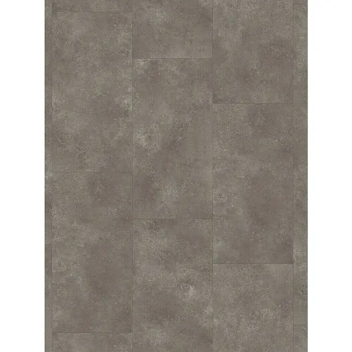 Parador Vinylboden Basic 5.3 - Stein Trafalgar dunkelgrau, Fliese, 914 x 457 x 5,3 mm - Ansicht von oben auf eine ebene Fläche aus rechteckigen grauen Zementfliesen, die ein elegantes, modernes Bodendesign zeigen.