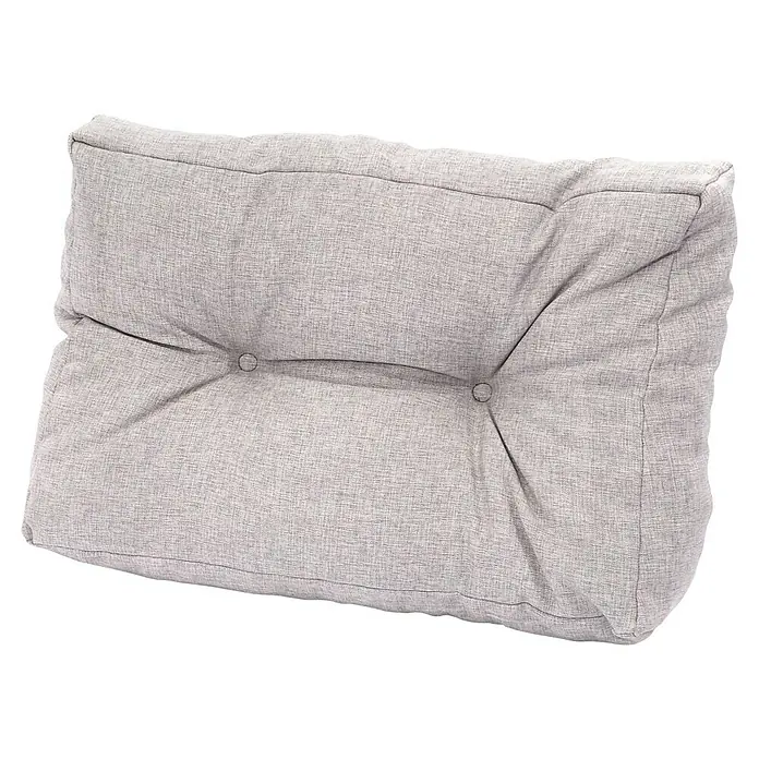 Rückenkissen Klein - Hellgrau, Europaletten-Auflage, L x B: 60 x 40 cm, Materialzusammensetzung Bezug: Polyester - Graues Sofakissen mit Knopfdetails und strukturiertem Stoff für zusätzlichen Komfort und Stil.