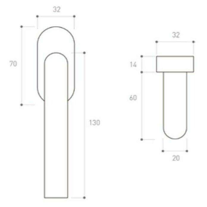 Okenski ročaj  (Aluminij) | 1132 - Zimmer-Türbeschläge  Kunststoff | AAEA - Tür und Fensterbeschläge | AAE - Beschläge | AA - Eisenwaren | A - Eisenwaren | BAUHAUS