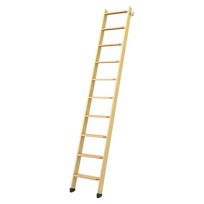 Star Stairs Hochbettleiter - Holz, Natur, Anzahl Stufen: 10 Stk., Geschosshöhe: 237 cm - Eine Holztreppe mit Sprossen, die sich ideal für den Zugang zu höheren Ebenen in Ihrem Zuhause oder Büro eignet.