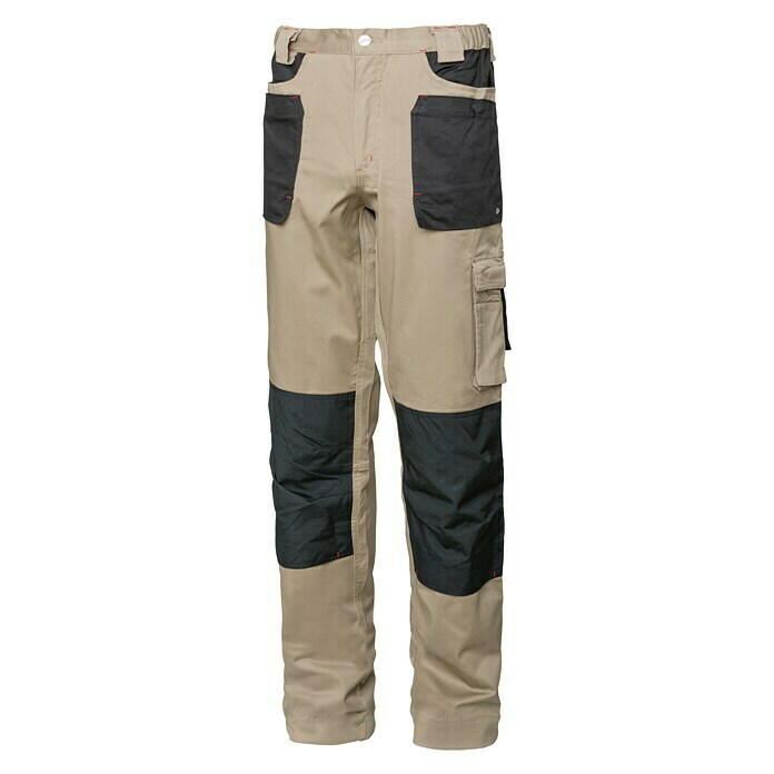 Industrial Starter Pantalones de trabajo Stretch (S, Beige/Negro, Algodón 97%, Spandex 3%)