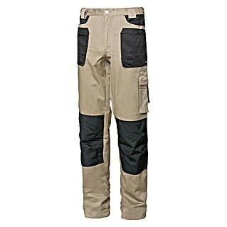Industrial Starter Pantalones de trabajo Stretch (Algodón 97%, Spandex 3%, S, Beige/Negro)