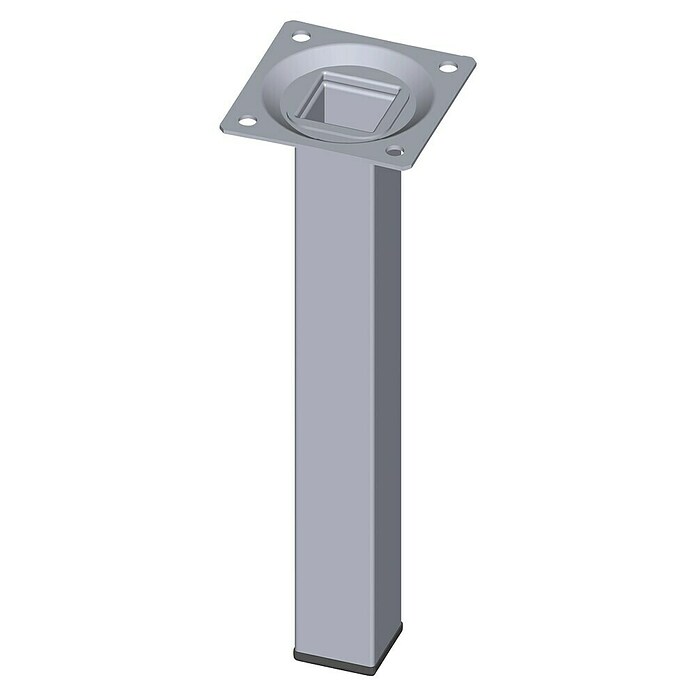 Element System Pata de tubo de acero cuadrangular (25 x 25 x 200 mm, Capacidad de carga: 30 kg, Color: Cromo)