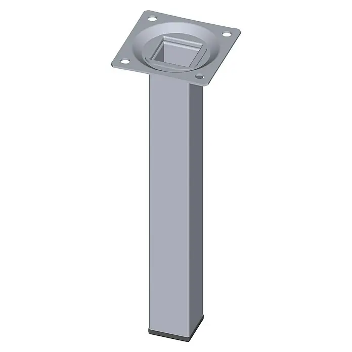Element System Möbelfuß - 2,5 x 2,5 x 20 cm, Traglast: 30 kg, Stahl, Chrom - Metalltischbein mit quadratischem Profil und Montageplatte, ideal für Möbelbau und Reparaturen. Stabil und modern.