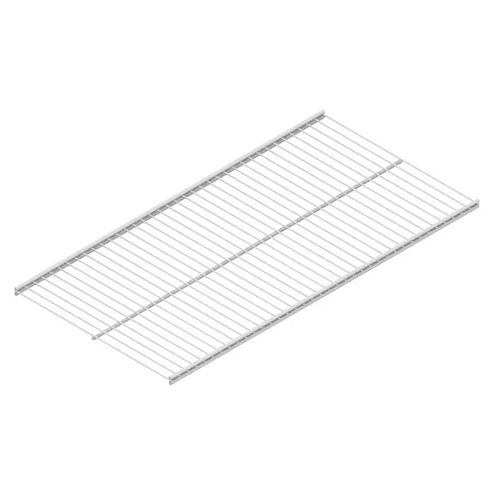 Element System Twin Drahtboden Vario - L x B: 80 x 40 cm, Geeignet für: Twin Drahtbodenträger, Weiß - Ansicht eines modularen Deckenpaneels mit einem Gittermuster und quadratischen Aussparungen, ideal für moderne Büros.