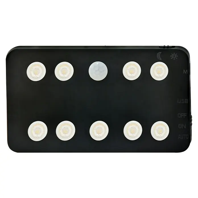 REV LED-Wandleuchte Akku-Spotleuchte - L x B x H: 120 x 70 x 10 mm, Schwarz - Schwarze LED-Leuchte mit Bewegungssensor und verschiedenen Modi, inklusive USB-Anschluss für einfaches Aufladen.