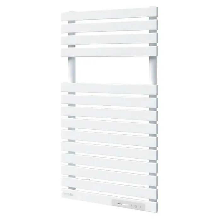 Rointe Radiador toallero eléctrico Neo - An x Al: 50 x 78 cm, 300 W, Blanco - Toallero blanco con barras horizontales y controles para mantener las toallas calientes después de la ducha.