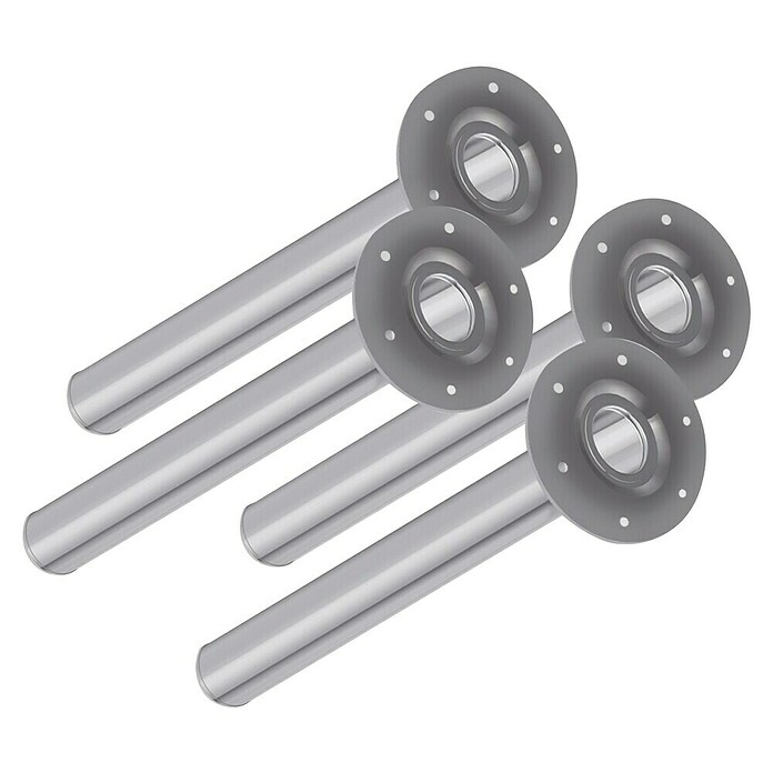 Element System Möbelfuß-Set (Ø x L: 50 x 710 mm, Weiß/Aluminium, Traglast: 50 kg, 4 Stk.)