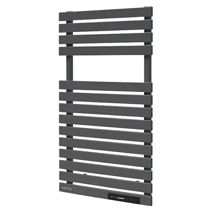 Rointe Radiador toallero eléctrico Neo - An x Al: 50 x 110 cm, 300 W - 500 W, Gris - Un toallero eléctrico gris con barras horizontales. Ideal para baños para calentar y secar toallas de forma eficiente.