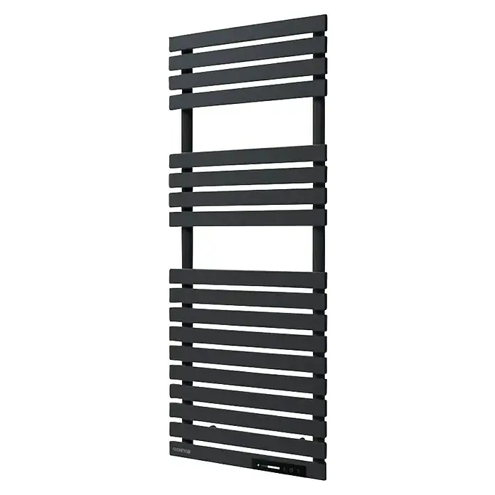 Rointe Radiador toallero eléctrico Neo - An x Al: 50 x 110 cm, 300 W - 500 W, Negro - El elegante toallero de color antracita garantiza toallas cálidas y un baño elegante. Perfecto para secar y calentar.