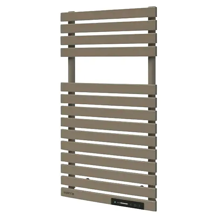 Rointe Radiador toallero eléctrico Neo - An x Al: 50 x 78 cm, 300 W, Beige perla - Moderno toallero calefactor marrón con barras horizontales y una unidad de control digital para un calor confortable en el baño.