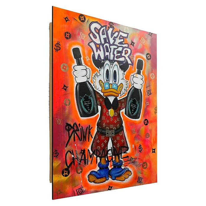 Dotcomcanvas Okrasni panel  (Save Water Drink Champagne, Š x V: 84 x 112 cm) | Lesene slike | Stenske slike | Slike in okvirji | Dekoracija stanovanja | Izdelki | BAUHAUS