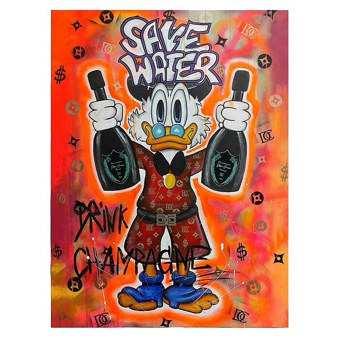 Dotcomcanvas Okrasni panel  (Save Water Drink Champagne, Š x V: 84 x 112 cm) | Lesene slike | Stenske slike | Slike in okvirji | Dekoracija stanovanja | Izdelki | BAUHAUS