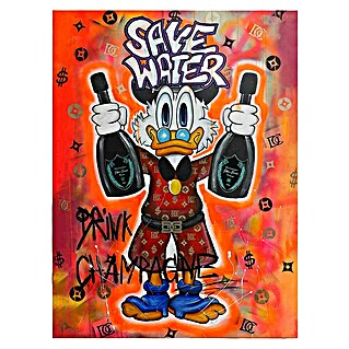 Dotcomcanvas Okrasni panel (Save Water Drink Champagne, Š x V: 84 x 112 cm)