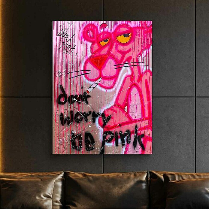 Dotcomcanvas Okrasni panel  (Don´t Worry Be Pink, Š x V: 84 x 112 cm) | Lesene slike | Stenske slike | Slike in okvirji | Dekoracija stanovanja | Izdelki | BAUHAUS