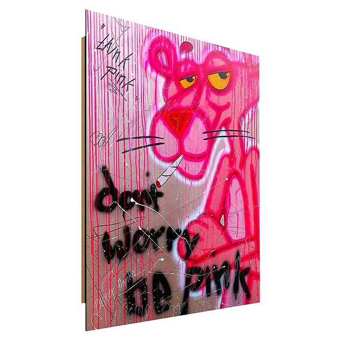 Dotcomcanvas Okrasni panel  (Don´t Worry Be Pink, Š x V: 84 x 112 cm) | Lesene slike | Stenske slike | Slike in okvirji | Dekoracija stanovanja | Izdelki | BAUHAUS