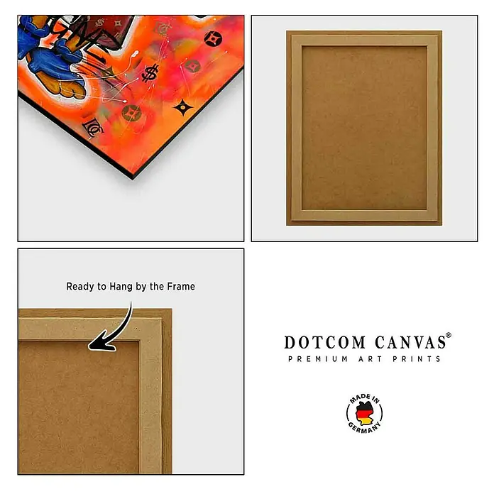 Dotcomcanvas Decopanel - Save Water Drink Champagne, B x H: 84 x 112 cm - Produktansicht von DOTCOM CANVAS Premium Kunstdrucken mit Rahmen, fertig zum Aufhängen und in Deutschland hergestellt.